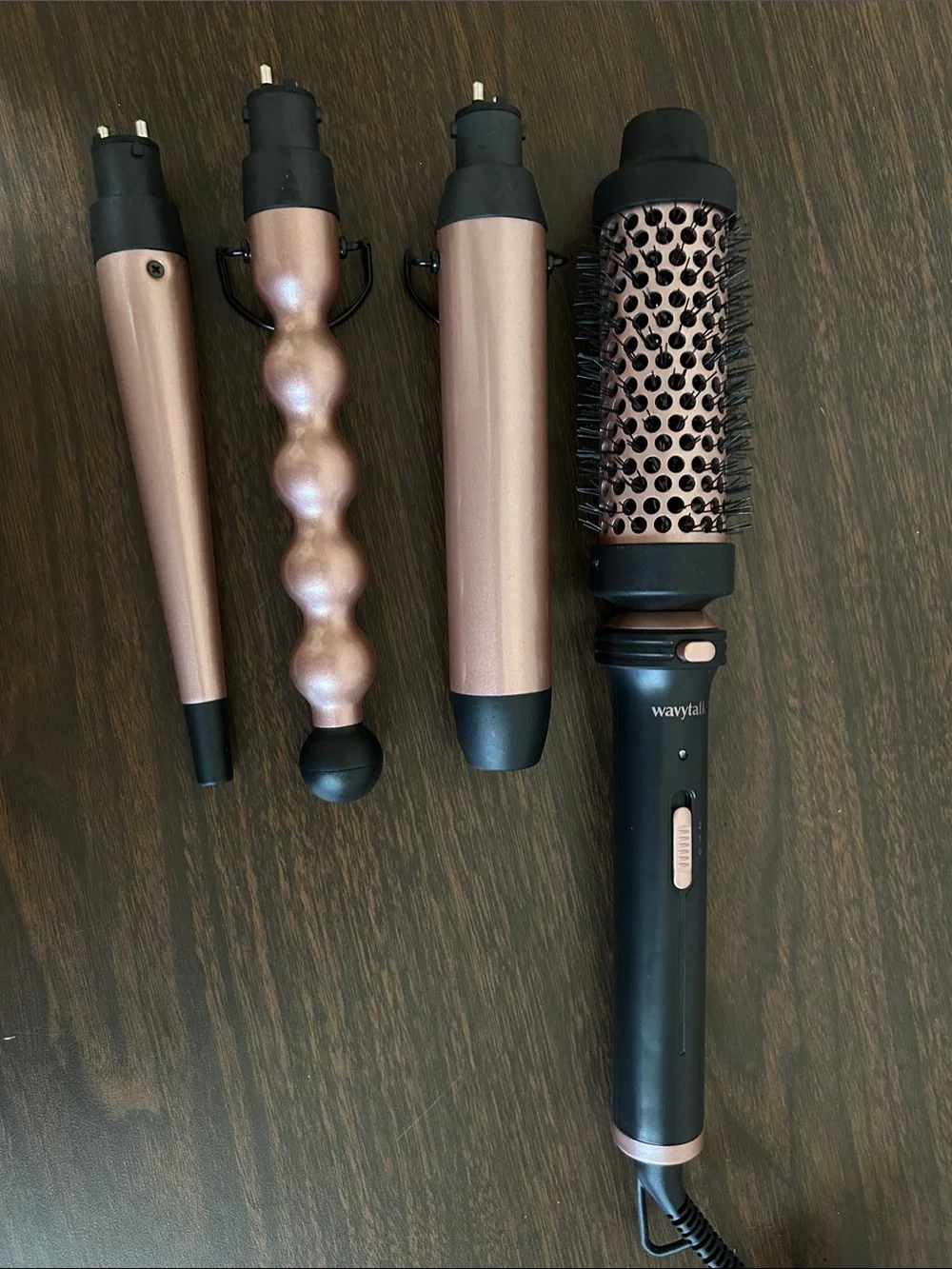 WavyTail 4-Piece Interchangeable Hair Styling Set in Rose Gold and Black